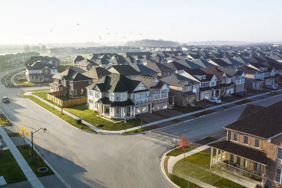 Aerial view of Wyndfield community in Brantford